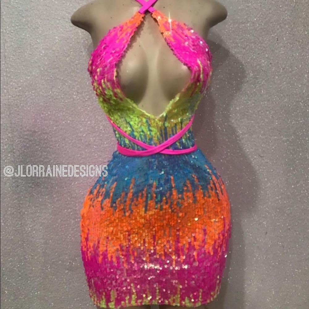 Jlorraine colorful sequin dress
